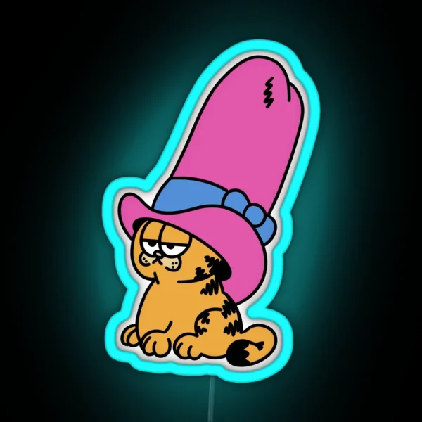 Pink Garfield Slay RGB Neon Sign