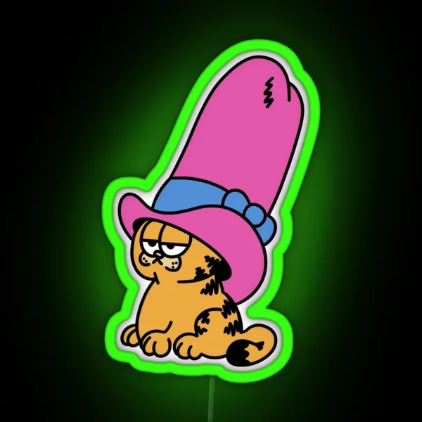 Pink Garfield Slay RGB Neon Sign