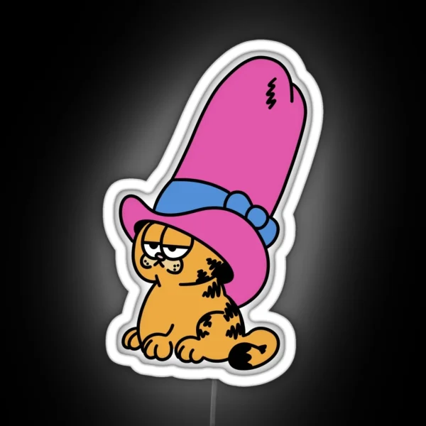 Pink Garfield Slay RGB Neon Sign