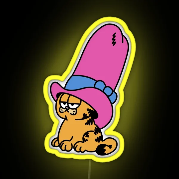 Pink Garfield Slay RGB Neon Sign