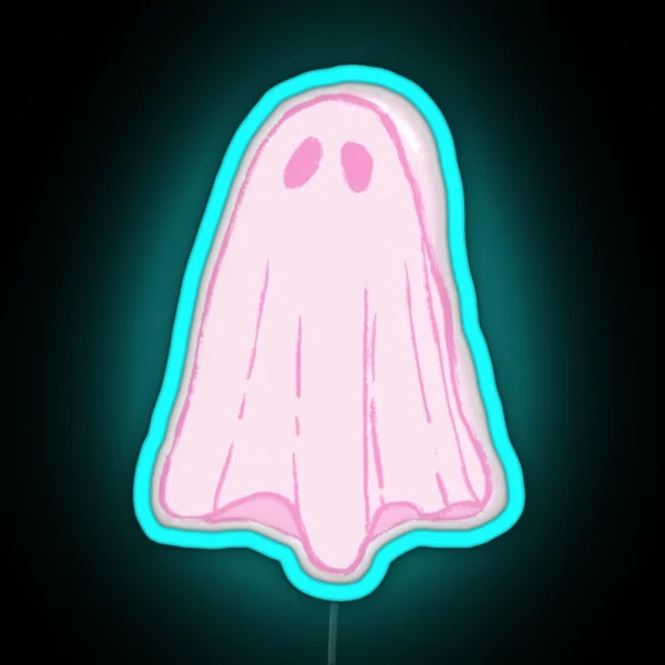 Pink Ghost Small RGB Neon Sign