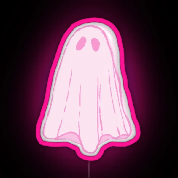 Pink Ghost Small RGB Neon Sign