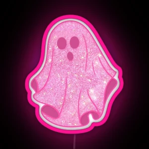 Pink Glitter Ghost RGB Neon Sign