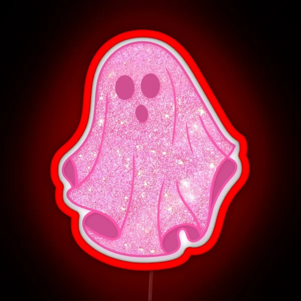 Pink Glitter Ghost RGB Neon Sign