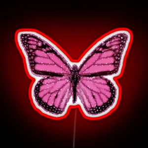 Pink Glittery Butterfly RGB Neon Sign