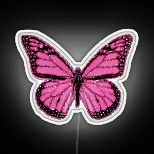 Pink Glittery Butterfly RGB Neon Sign