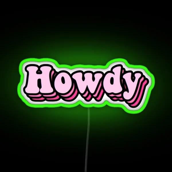Pink Groovy Howdy Led RGB Neon Sign