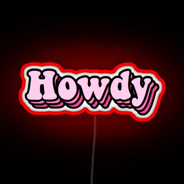 Pink Groovy Howdy Led RGB Neon Sign