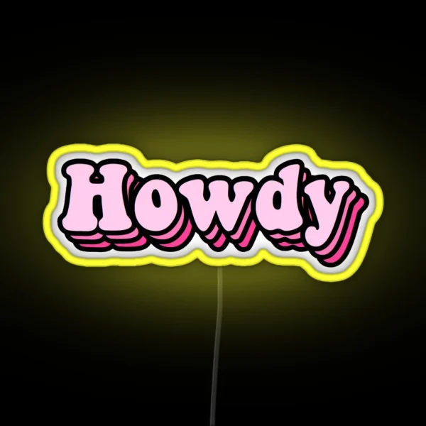 Pink Groovy Howdy Led RGB Neon Sign