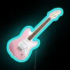 RGB Pink Neon Guitar Wall Sign Musician Decor Room Decor