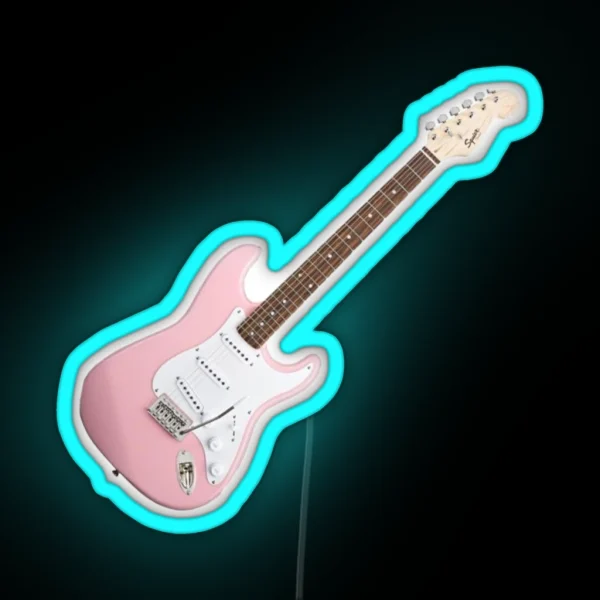 Pink Guitar RGB Neon Sign