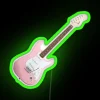 Vibrant Pink Guitar Neon Sign Art adds Rockstar Home Decor Ambiance