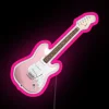 Vibrant Pink Guitar Neon Sign with RGB Color Changing Effect
