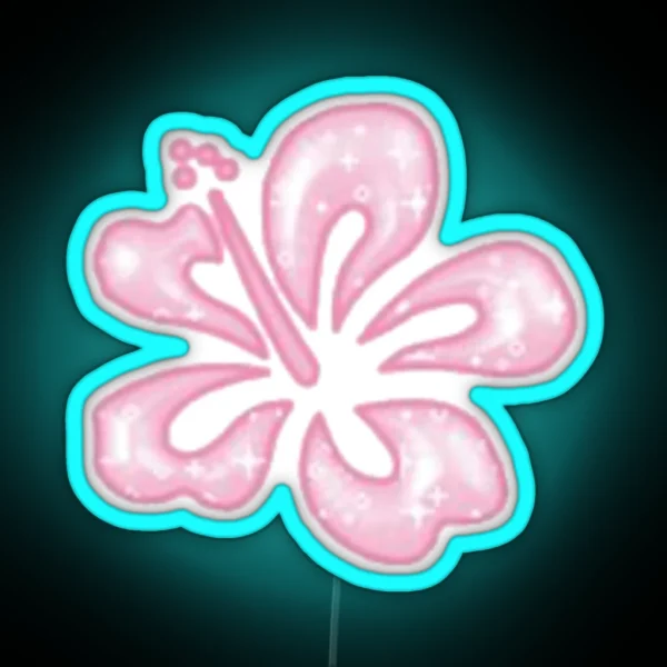 Pink Hawaian Flower RGB Neon Sign