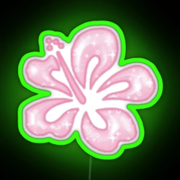Pink Hawaian Flower RGB Neon Sign