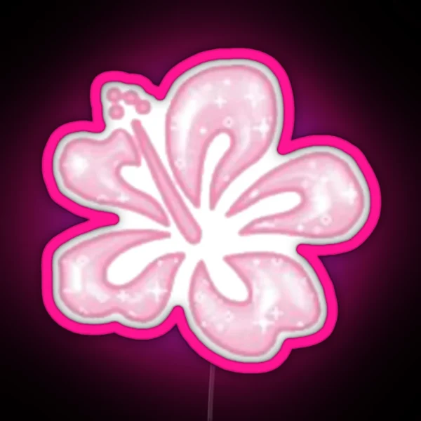 Pink Hawaian Flower RGB Neon Sign