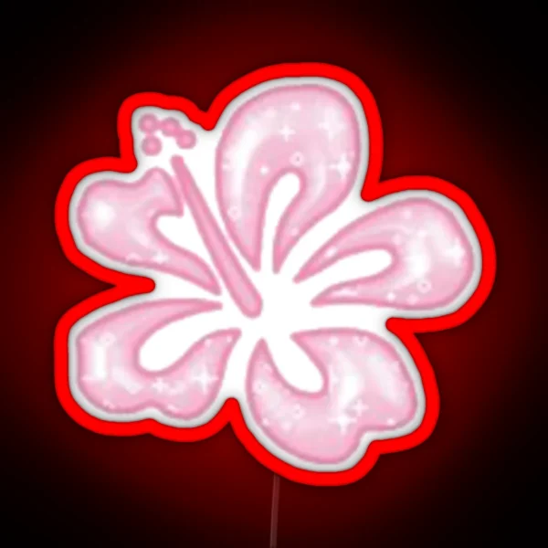 Pink Hawaian Flower RGB Neon Sign