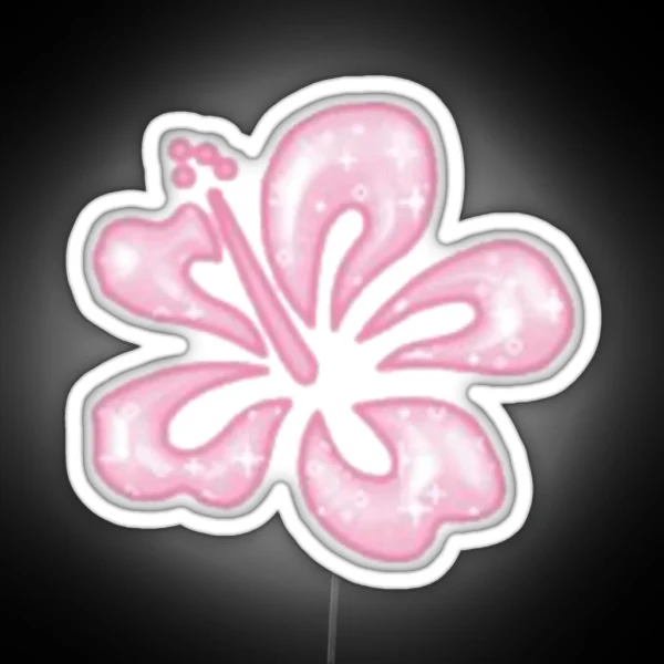 Pink Hawaian Flower RGB Neon Sign