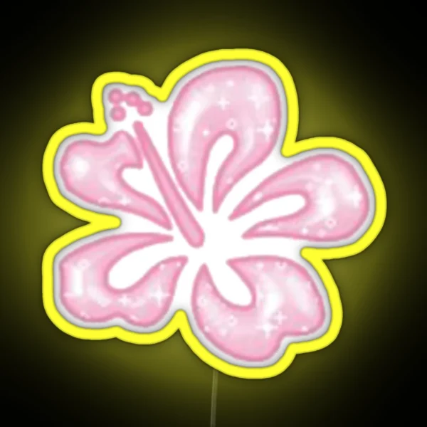 Pink Hawaian Flower RGB Neon Sign