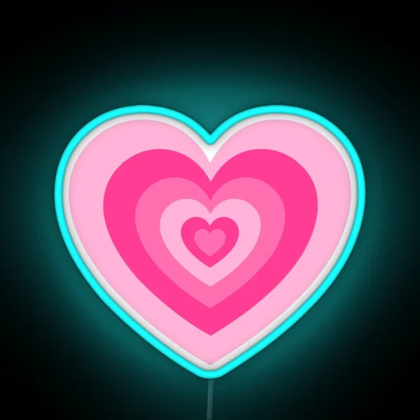 Pink Heart Pattern RGB Neon Sign