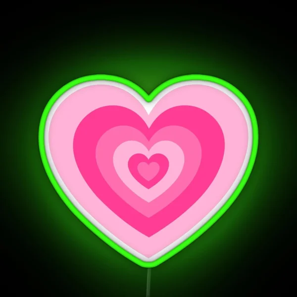 Pink Heart Pattern RGB Neon Sign