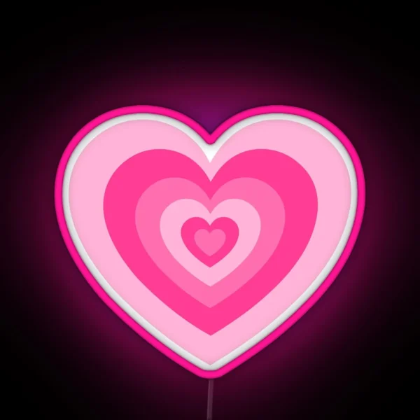Pink Heart Pattern RGB Neon Sign