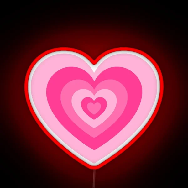 Pink Heart Pattern RGB Neon Sign