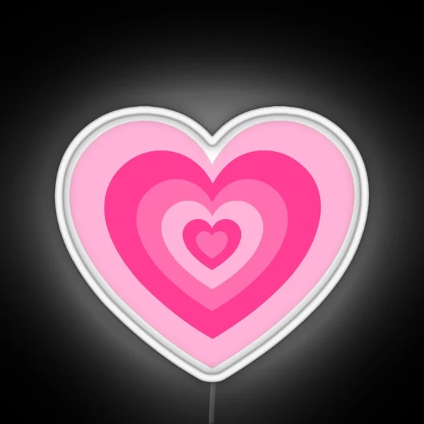 Pink Heart Pattern RGB Neon Sign