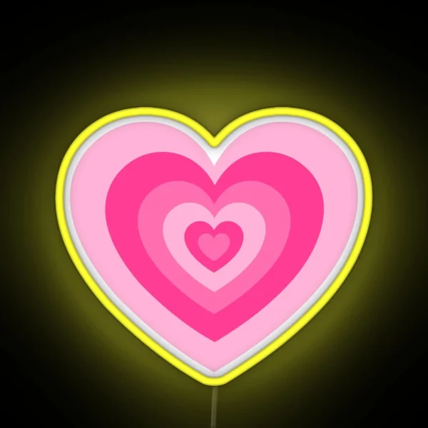 Pink Heart Pattern RGB Neon Sign