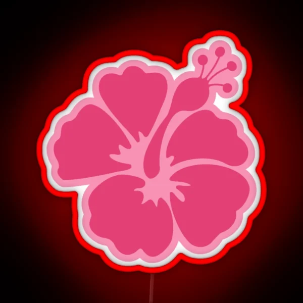 Pink Hibiscus Flower RGB Neon Sign