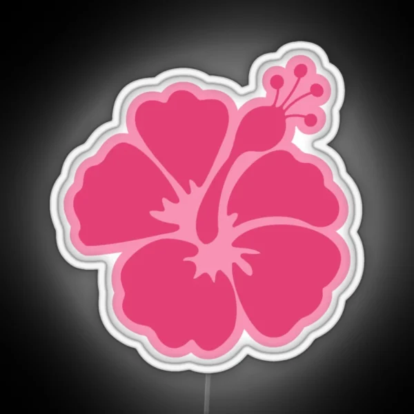 Pink Hibiscus Flower RGB Neon Sign