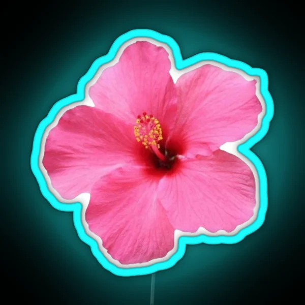 Pink Hibiscus Flower RGB Neon Sign
