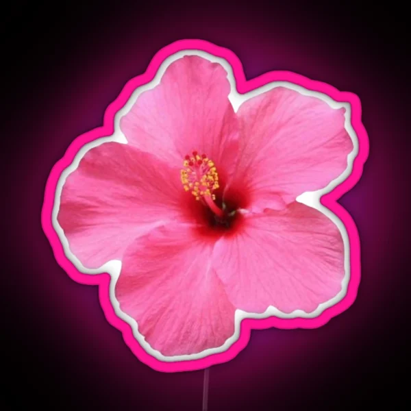 Pink Hibiscus Flower RGB Neon Sign