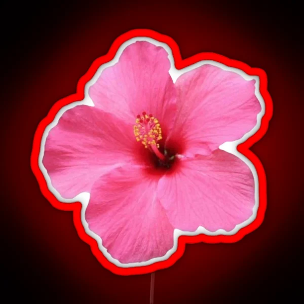Pink Hibiscus Flower RGB Neon Sign