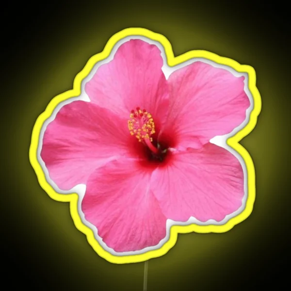 Pink Hibiscus Flower RGB Neon Sign