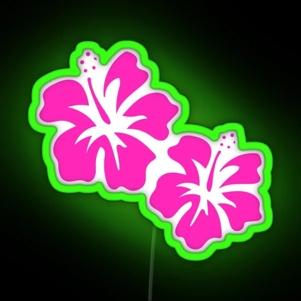 Pink Hibiscus RGB Neon Sign