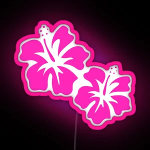 Pink Hibiscus RGB Neon Sign