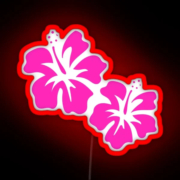 Pink Hibiscus RGB Neon Sign