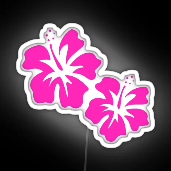 Pink Hibiscus RGB Neon Sign
