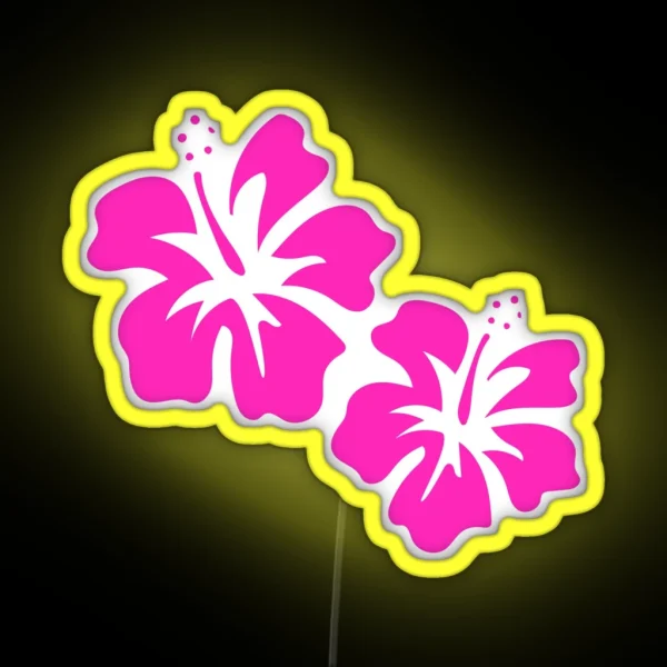 Pink Hibiscus RGB Neon Sign