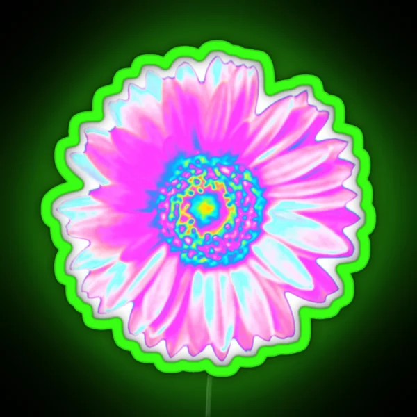 Pink Holographic Daisy RGB Neon Sign