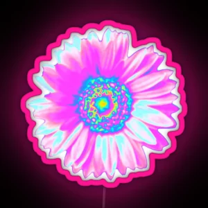 Pink Holographic Daisy RGB Neon Sign