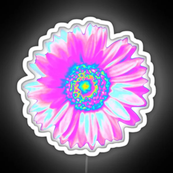 Pink Holographic Daisy RGB Neon Sign