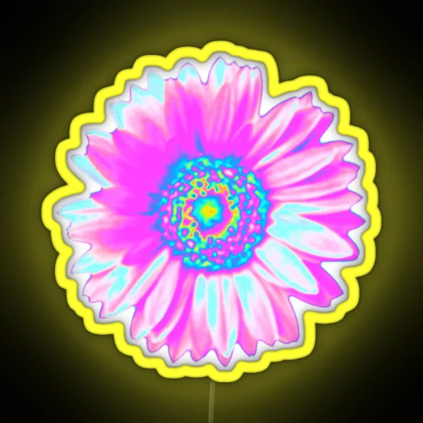 Pink Holographic Daisy RGB Neon Sign