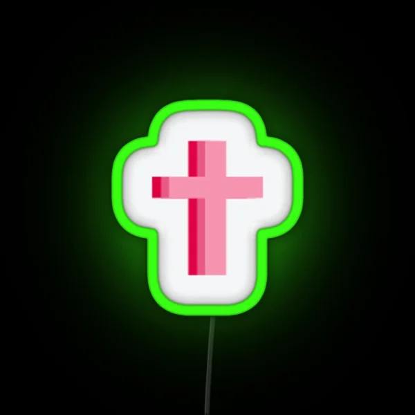 Pink Holy Cross RGB Neon Sign