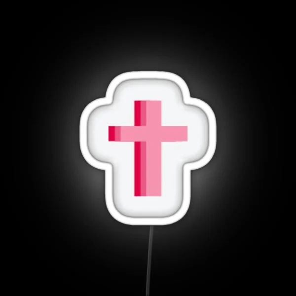 Pink Holy Cross RGB Neon Sign