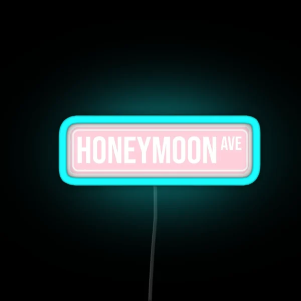 Pink Honeymoon Street Sign RGB Neon Sign