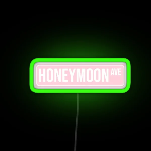 Pink Honeymoon Street Sign RGB Neon Sign