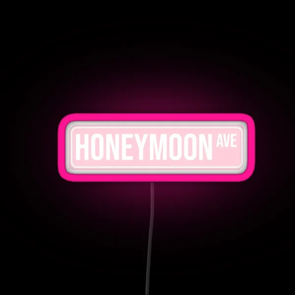 Pink Honeymoon Street Sign RGB Neon Sign