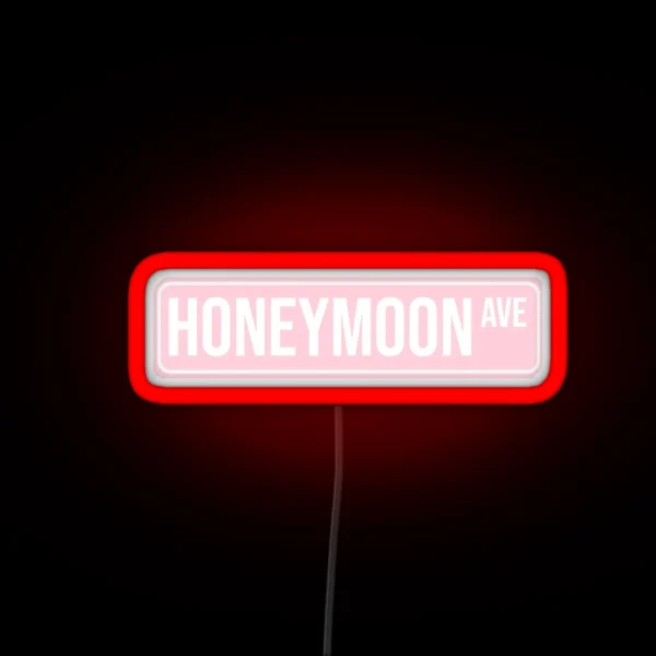 Pink Honeymoon Street Sign RGB Neon Sign